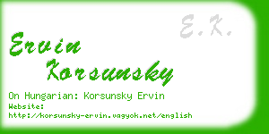 ervin korsunsky business card